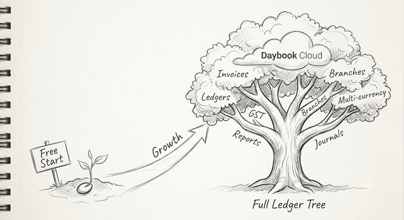 Daybook.Cloud start screen